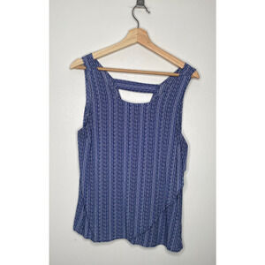 GAP Blue & White Nautical Sleeveless Top – Women’s Size Large